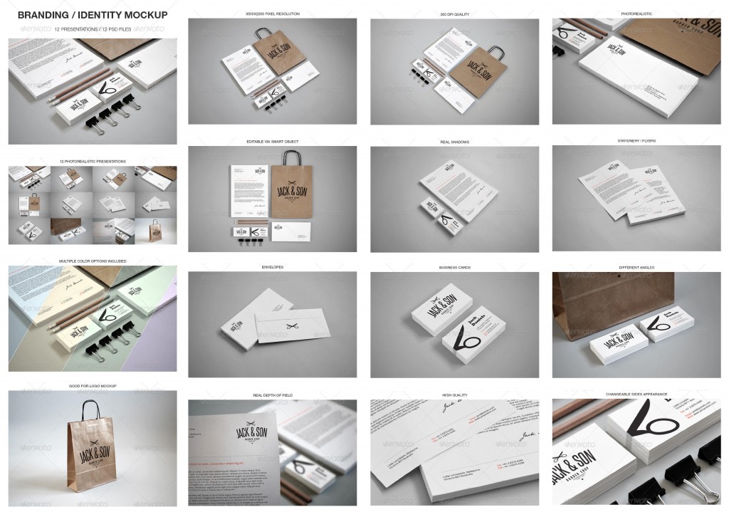 Corporate Stationery PSD Mockups for Branding Identity - PSD Mockups
